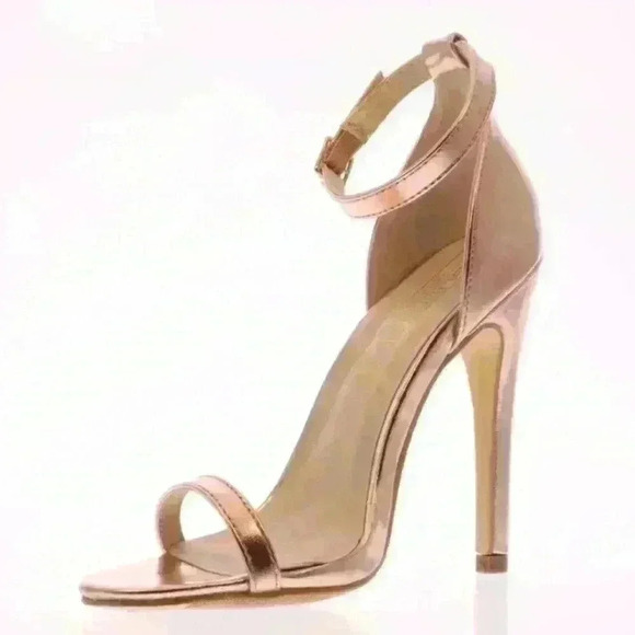 NIB Truffle Collection Helen Full Exposure Rose Gold Metallic Heel Sandal Sz 6US - Picture 2 of 7